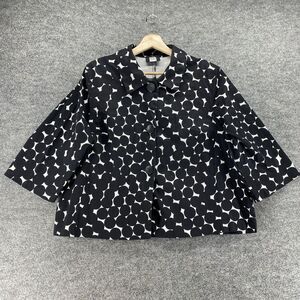 Studio 1940 Jacket Women S Small Black Polka Dot Button Up Collared Long Sleeve